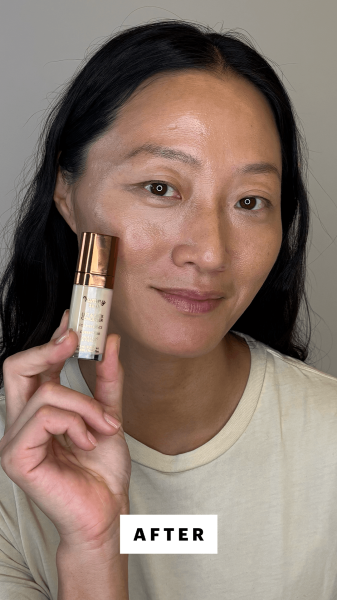 Allure tester after applying the Danessa Myricks Beauty Yummy Skin Lift Flex Concealer